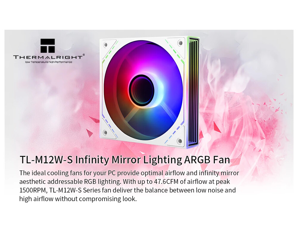 Вентилатор Thermalright 120mm - TL-M12W-S - Infinity Mirror aRGB Lighting 9