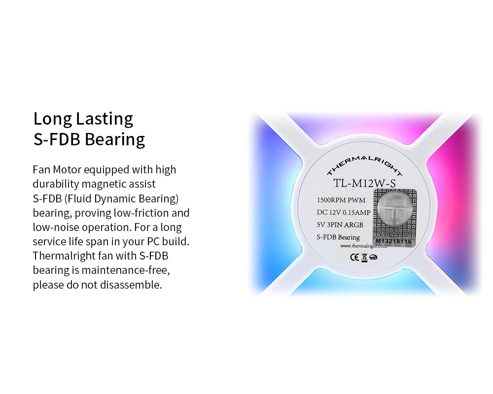Вентилатор Thermalright 120mm - TL-M12W-S - Infinity Mirror aRGB Lighting 13