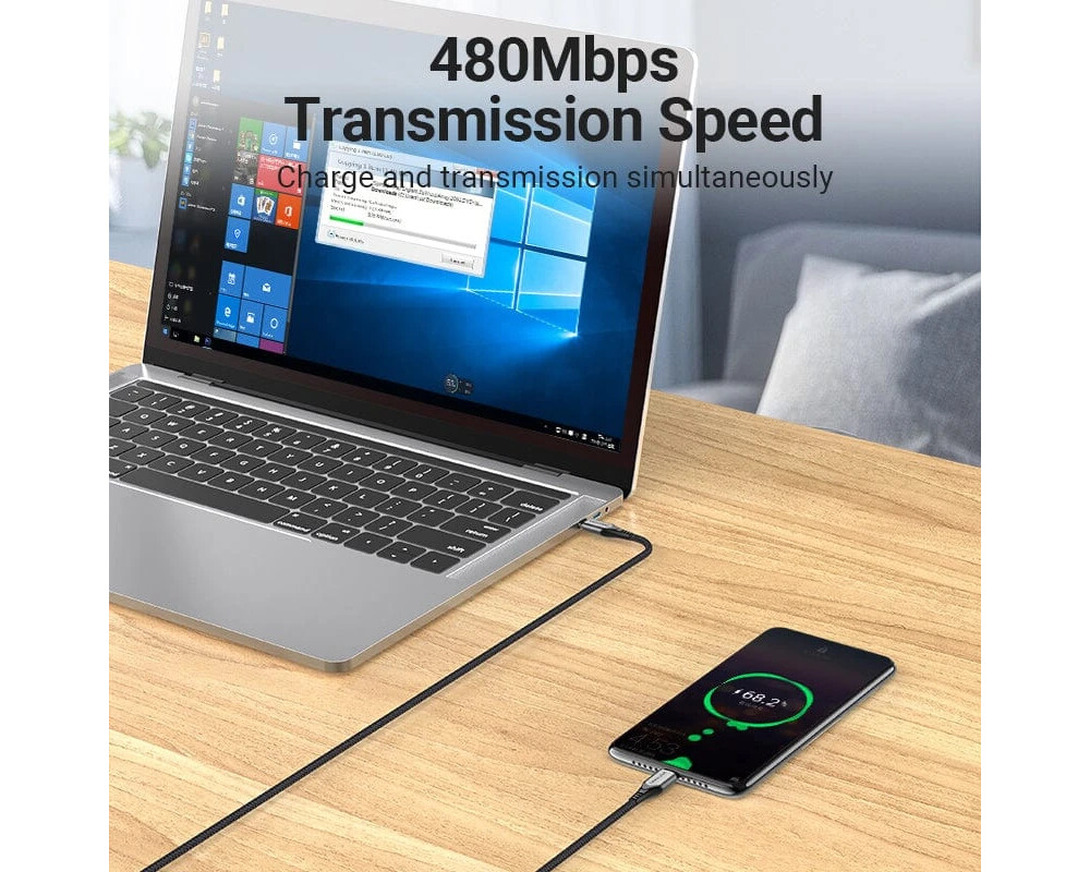 Кабел Vention Кабел USB 2.0 Type-C to Type-C -... 7