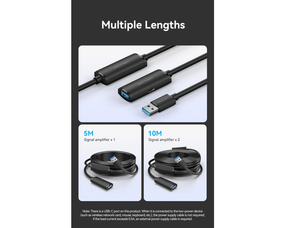 Кабел Vention Кабел удължение USB 3.0 AM / AF... 20