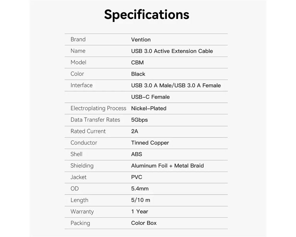 Кабел Vention Кабел удължение USB 3.0 AM / AF... 12