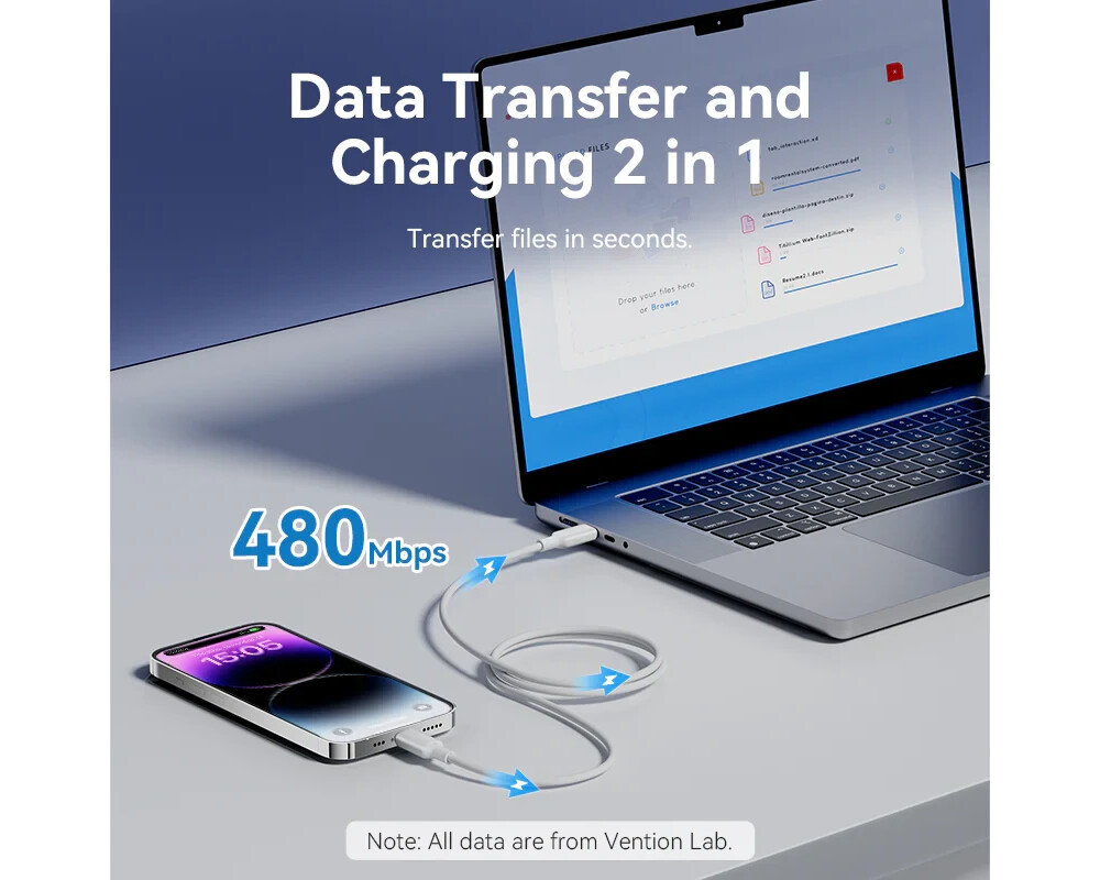 Кабел Vention кабел Cable USB 2.0 Type-C to Li... 10