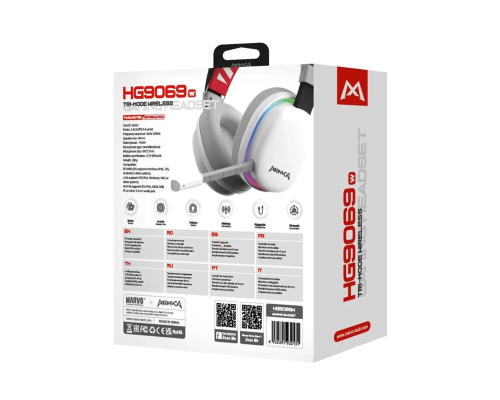 Слушалки Marvo безжични Monka Echo RS - Bluetooth 4