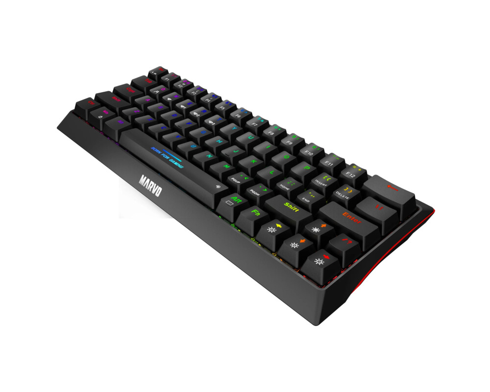 Клавиатура Marvo безжична механична геймърска клавиатура Wireless Gaming Mechanical keyboard Hecate 61WR Black - KG962W-R - Bluetooth 5.0 3