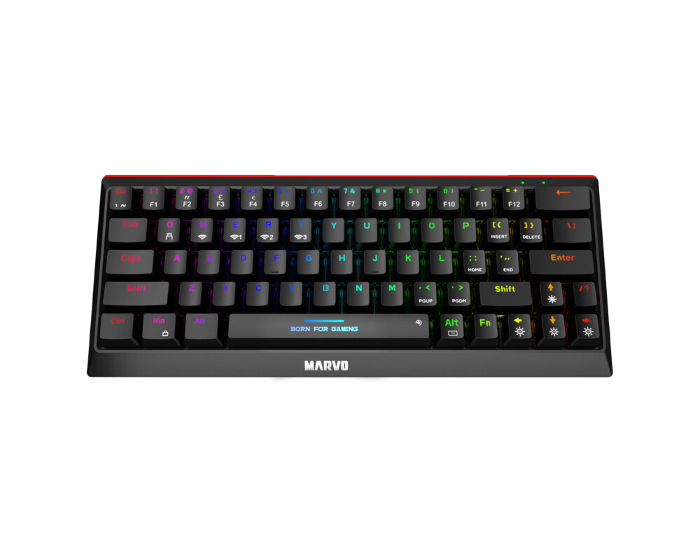 Клавиатура Marvo безжична механична геймърска клавиатура Wireless Gaming Mechanical keyboard Hecate 61WR Black - KG962W-R - Bluetooth 5.0 4