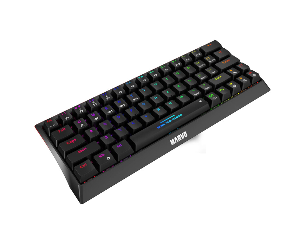 Клавиатура Marvo безжична механична геймърска клавиатура Wireless Gaming Mechanical keyboard Hecate 61WR Black - KG962W-R - Bluetooth 5.0 2