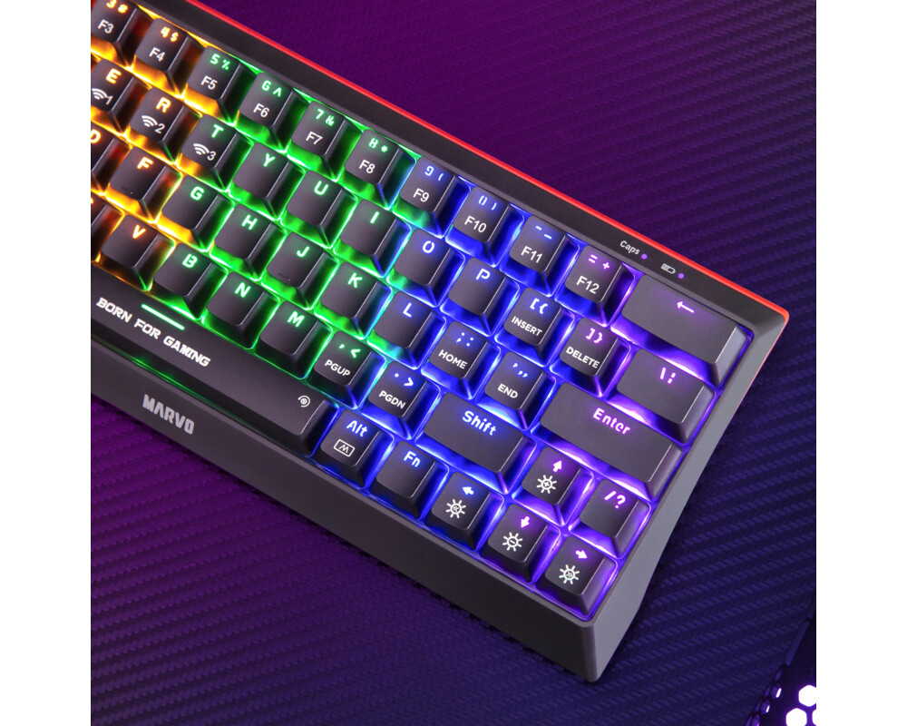 Клавиатура Marvo безжична механична геймърска клавиатура Wireless Gaming Mechanical keyboard Hecate 61WR Black - KG962W-R - Bluetooth 5.0 9