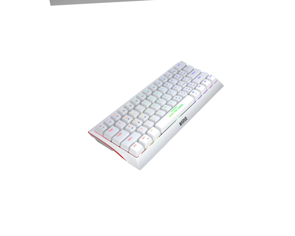 Клавиатура Marvo геймърска клавиатура Gaming Mechanical keyboard 61 keys TKL Hecate 61R WH - KG962G White - RED switches 5