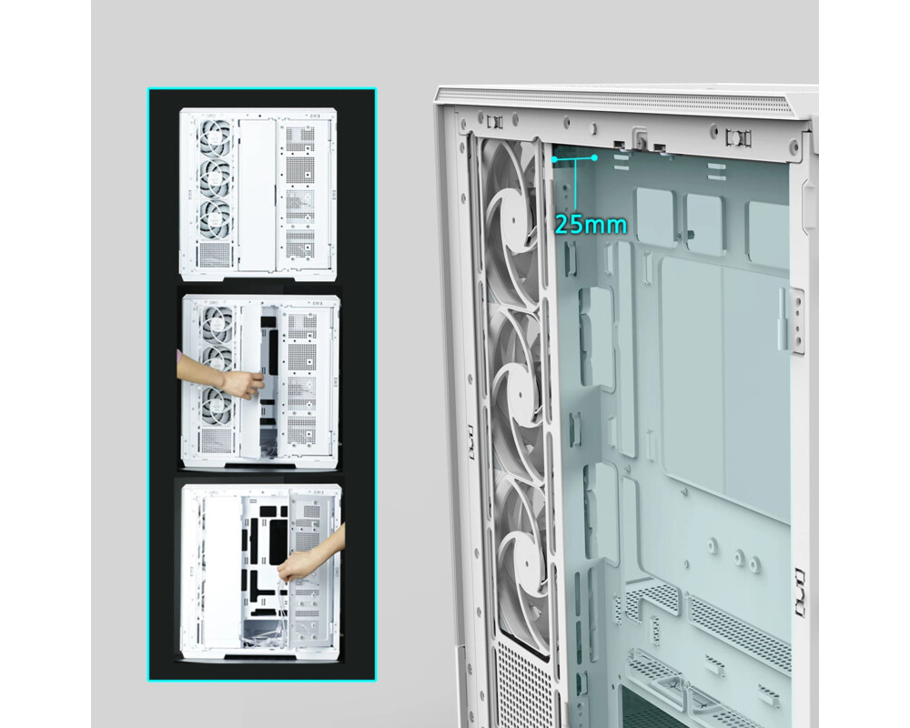 Кутия Zalman ATX - P50 DS White - Digital Display 19