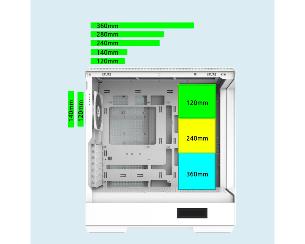 Кутия Zalman ATX - P50 DS White - Digital Display 26