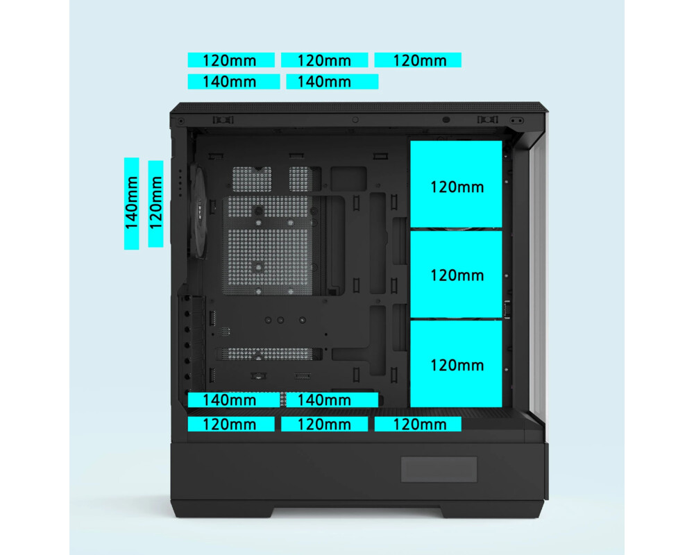 Кутия Zalman ATX - P50 DS Black - Digital Display 21