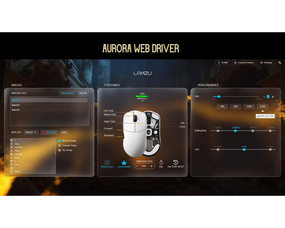 Мишка Lamzu професионална MAYA X 8K - Black 17