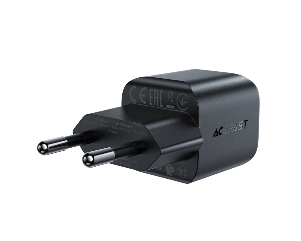 Зарядно Acefast Универсално за стена Charger Wall GaN PD20W - A73 Mini - USB-C x 1 2