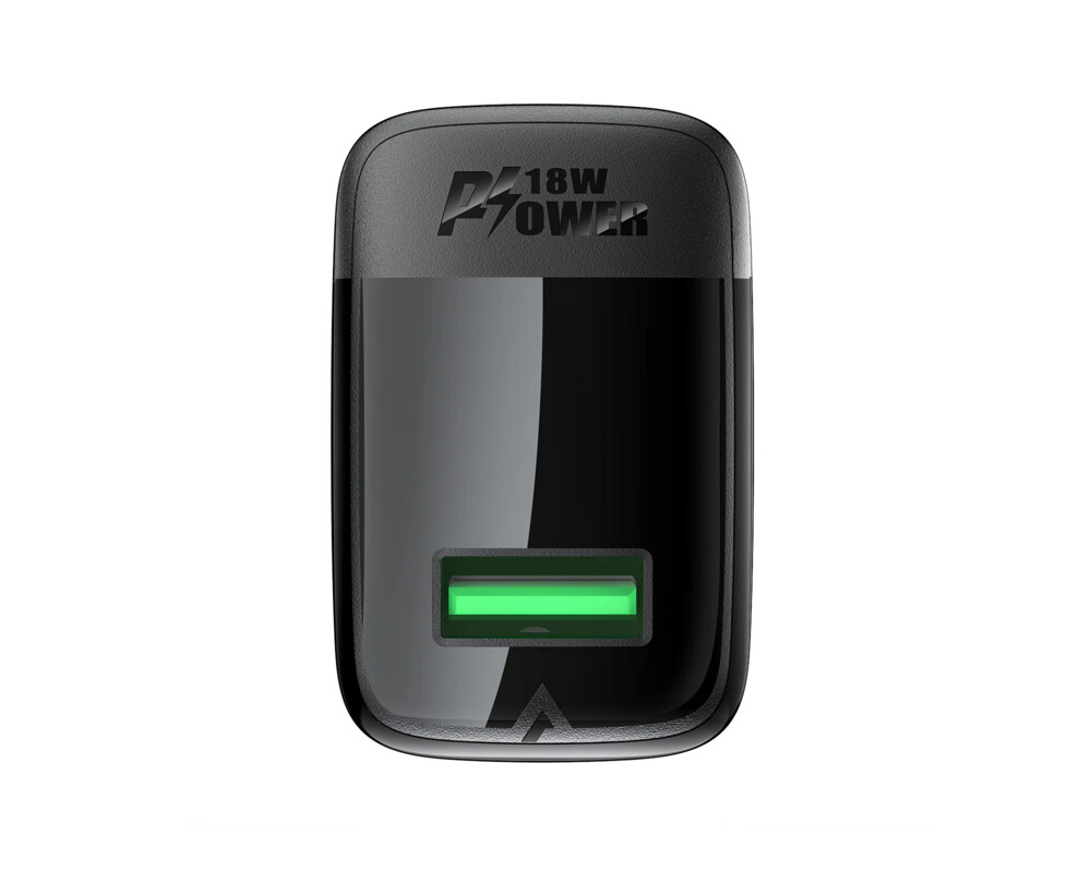 Зарядно Acefast Универсално за стена Charger Wall GaN Quick Charge 18W - A90 with 1.2m cable - USB-A x 1 3