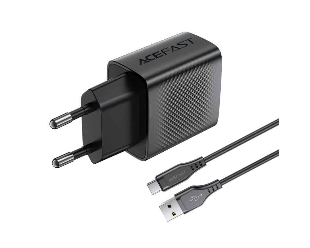 Зарядно Acefast Универсално за стена Charger Wall GaN Quick Charge 18W - A90 with 1.2m cable - USB-A x 1 4