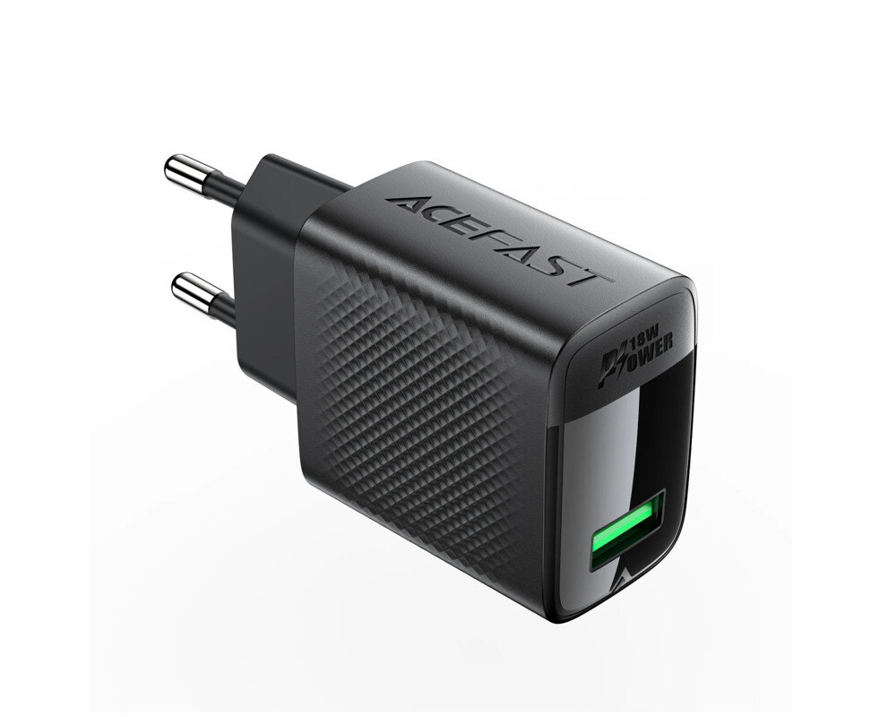 Зарядно Acefast Универсално за стена Charger Wall GaN Quick Charge 18W - A90 - USB-A x 1 2