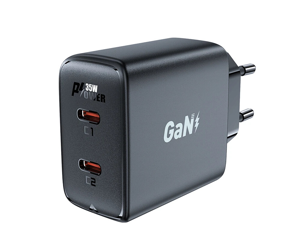 Зарядно Acefast Универсално за стена Charger Wall GaN PD35W - A49 - USB-C x 2