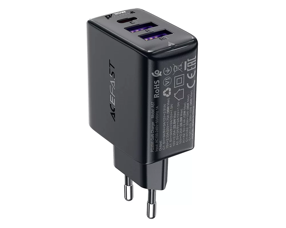 Зарядно Acefast Универсално за стена Charger Wall GaN PD 35W - A57 - USB-C x 1 3