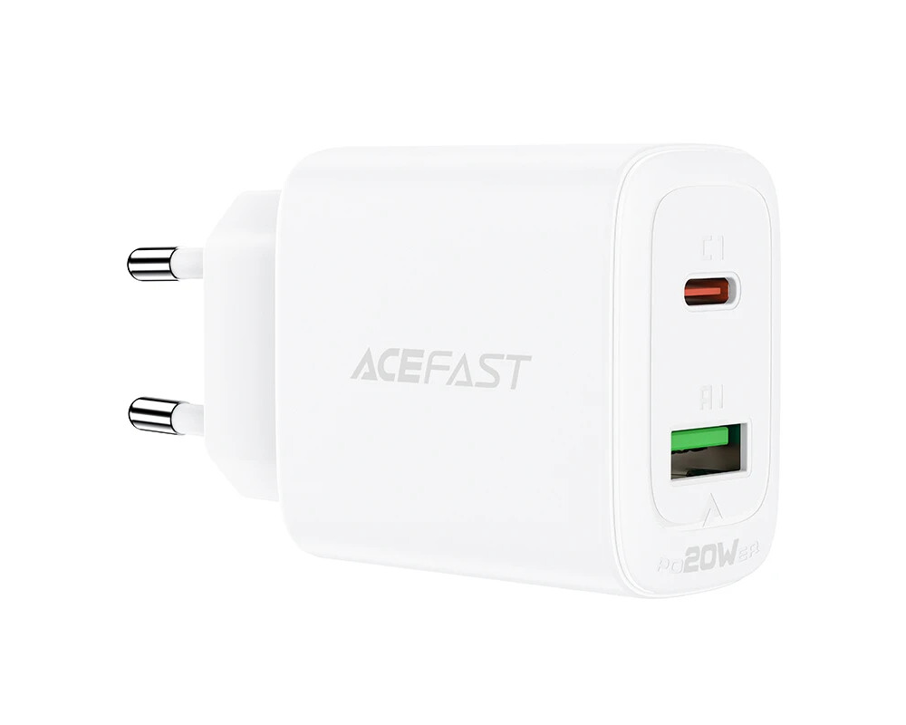 Зарядно Acefast Универсално за стена Charger Wall GaN PD20W - A25 - USB-C x 1 2