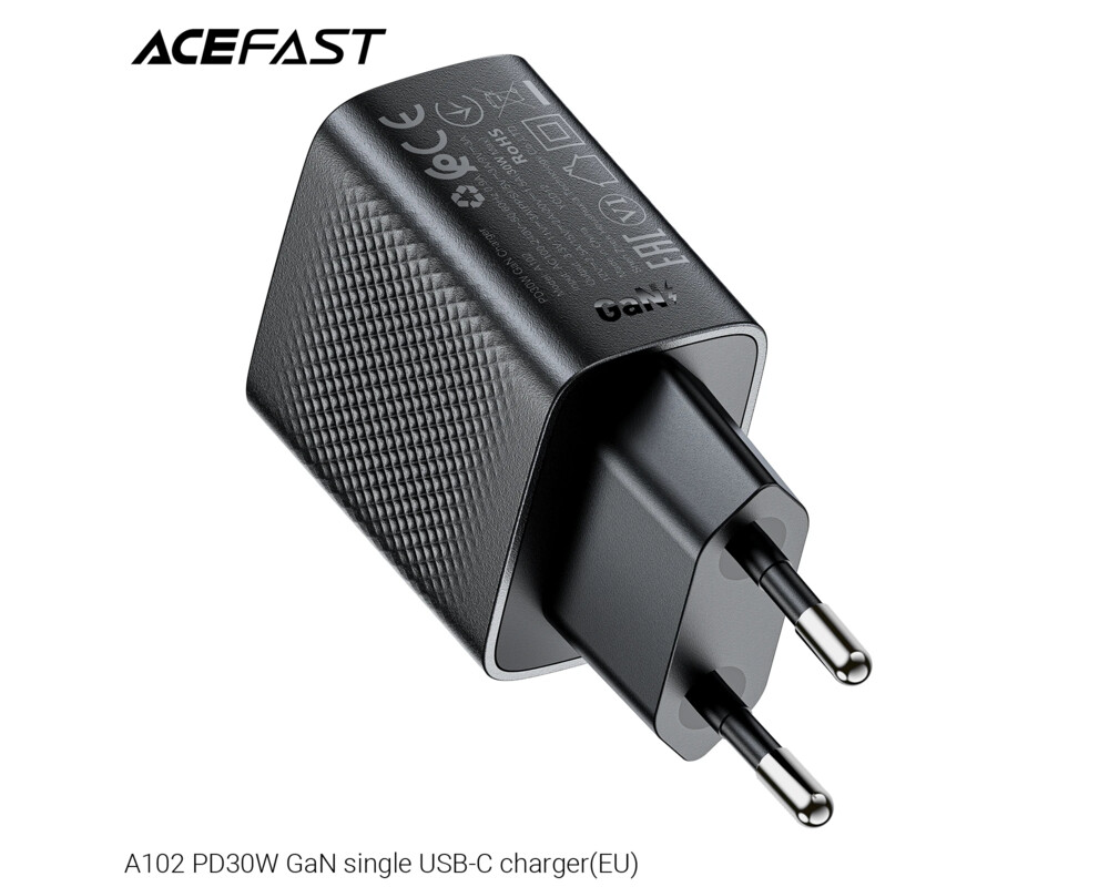 Зарядно Acefast Универсално за стена Charger Wall GaN PD30W - A102 - USB-C x 1 4