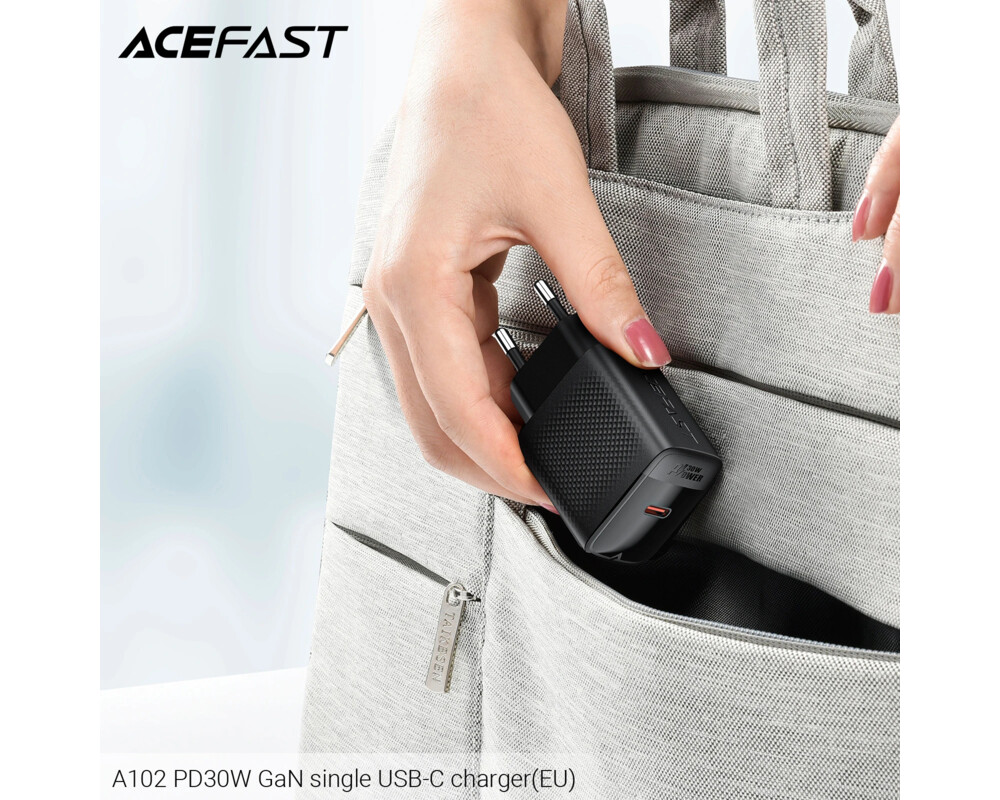 Зарядно Acefast Универсално за стена Charger Wall GaN PD30W - A102 - USB-C x 1 6