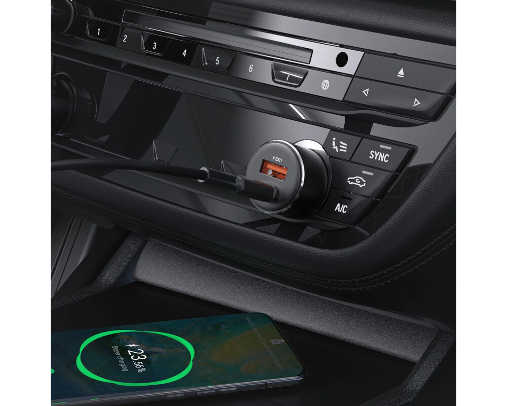 Зарядно Acefast Fast Charger Car PD3.0 60W - B12 - USB-C x 1 4