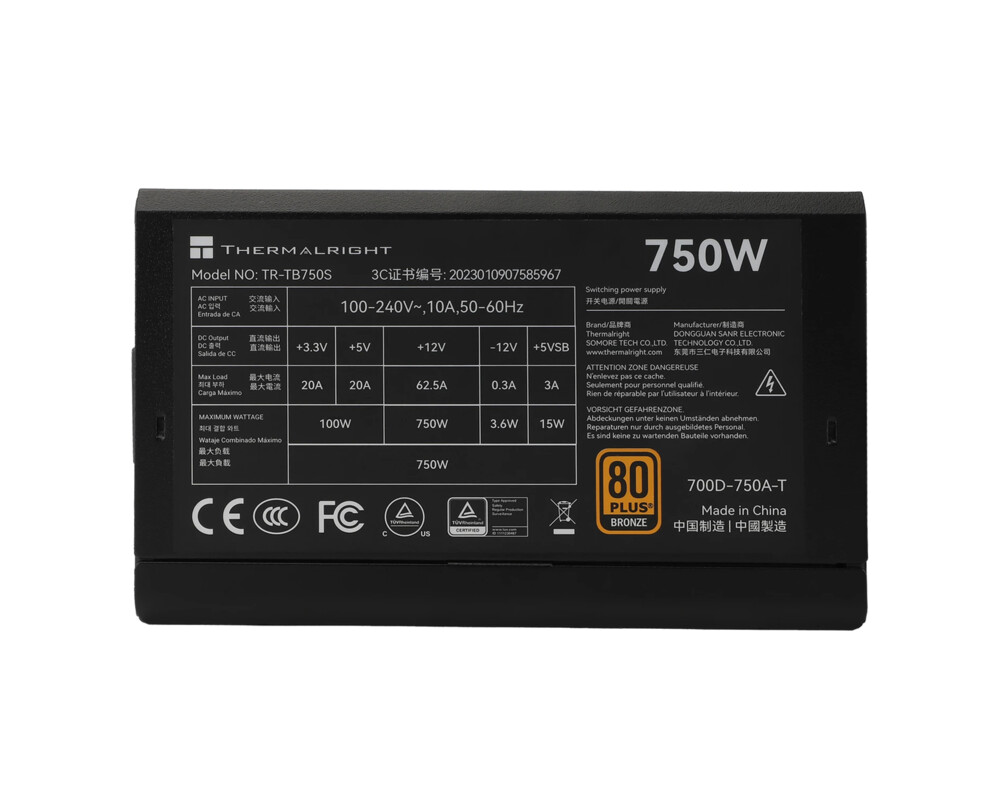 Захранване Thermalright ATX 3.0 750W Bronze - TR-TB... 3