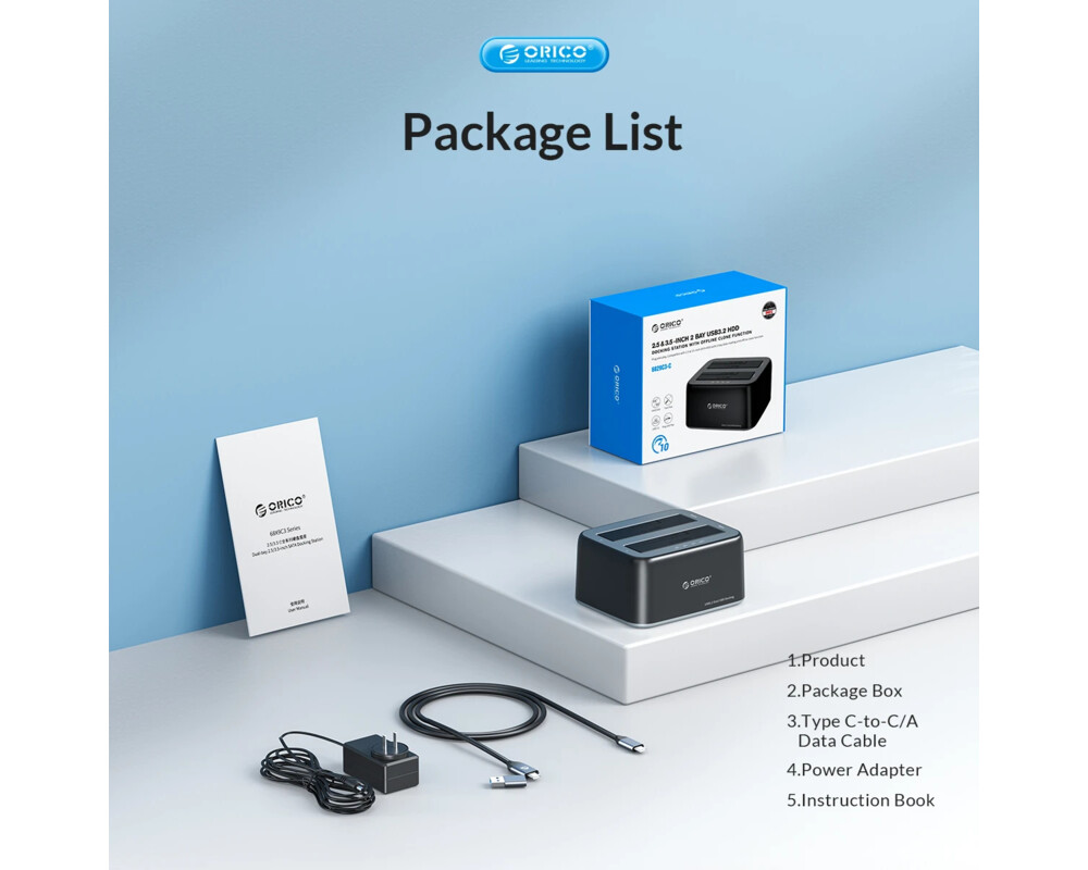 Аксесоар за съхранение Orico докинг станция Storage - HDD/SSD D... 4