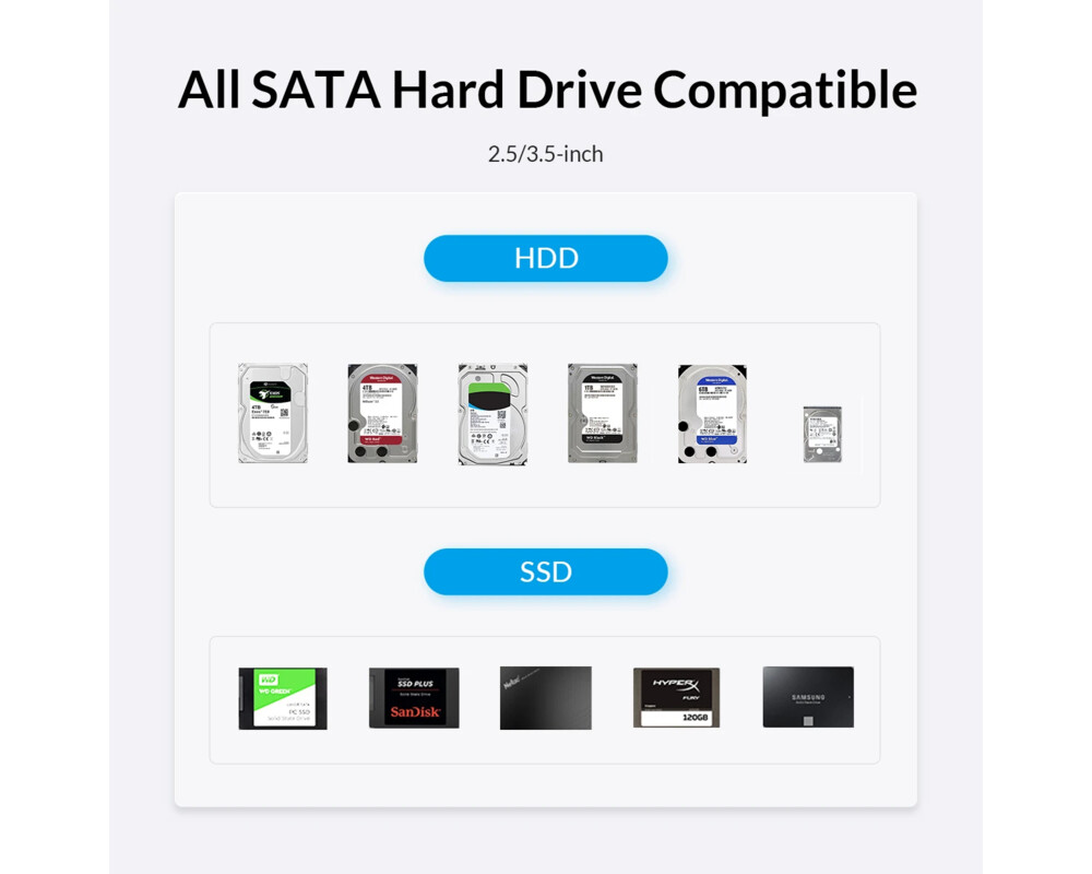 Аксесоар за съхранение Orico докинг станция Storage - HDD/SSD D... 8