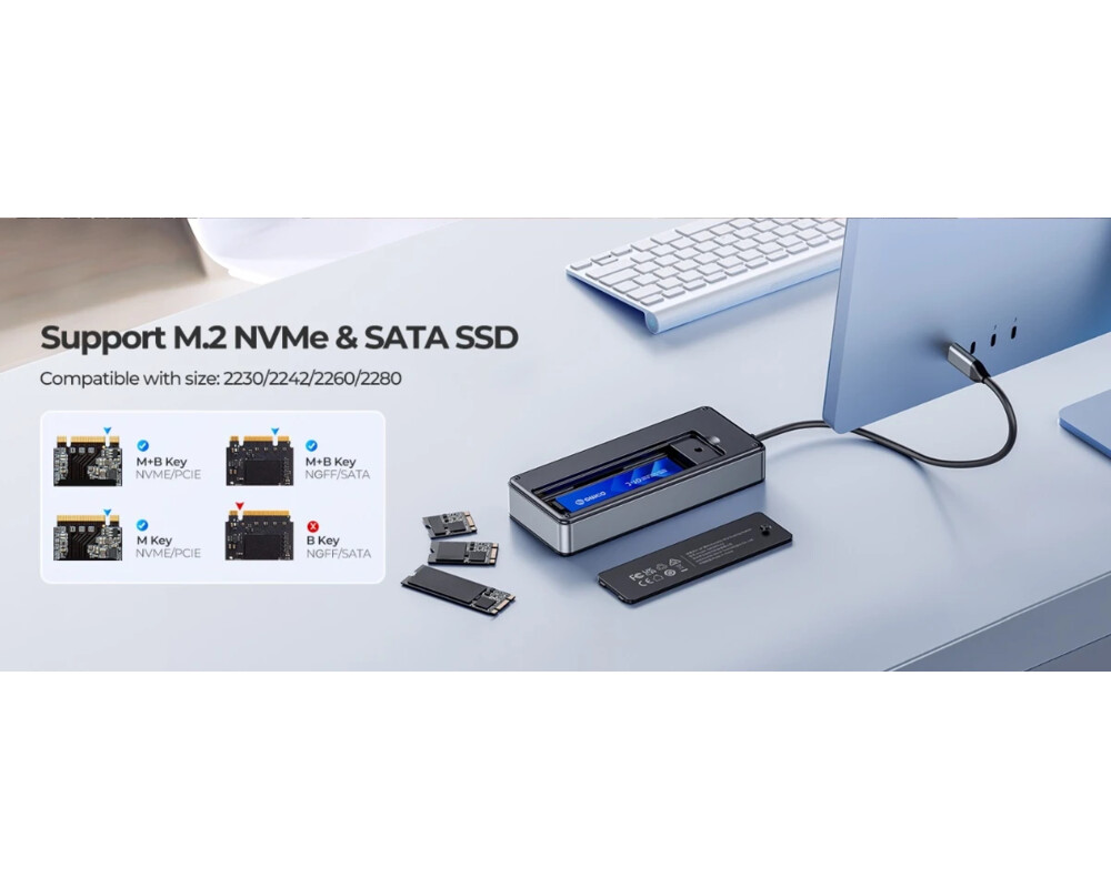 Докинг станция Orico докинг станция Portable Docking station M.2 SATA/NVMe - HDMI 9
