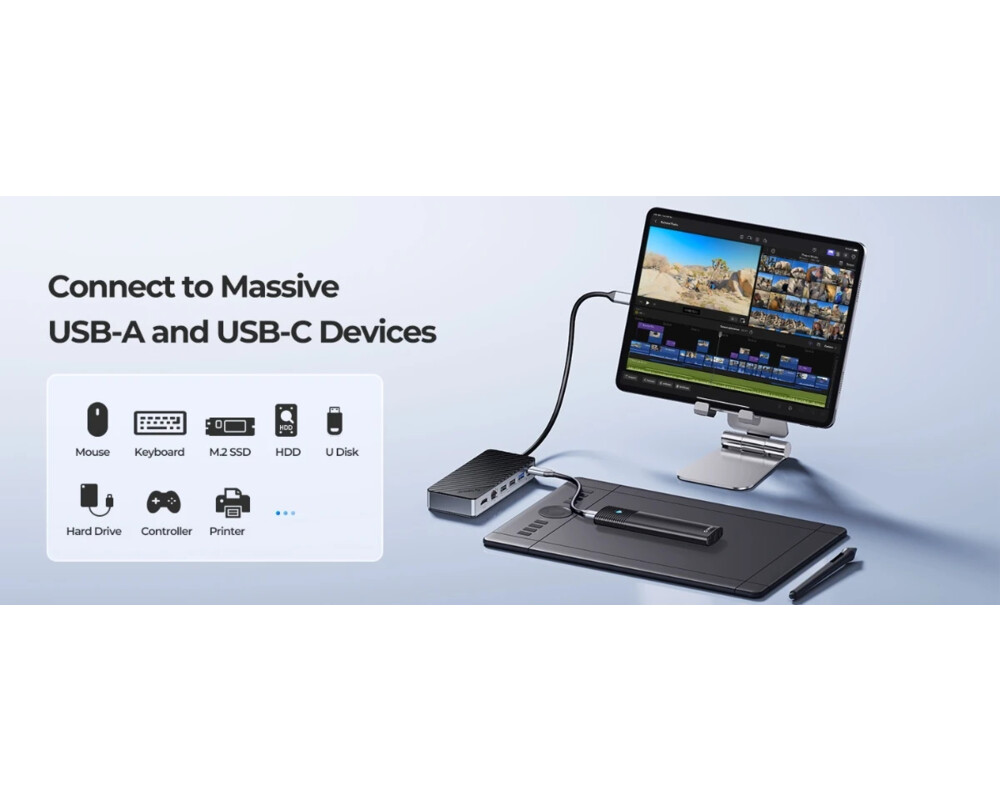 Докинг станция Orico докинг станция Portable Docking station M.2 SATA/NVMe - HDMI 12