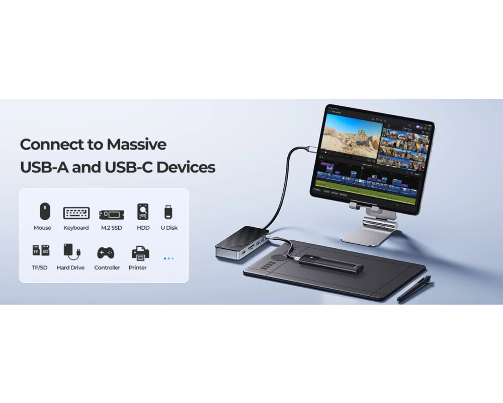 Докинг станция Orico докинг станция Portable Docking station M.2 SATA/NVMe - HDMI 9