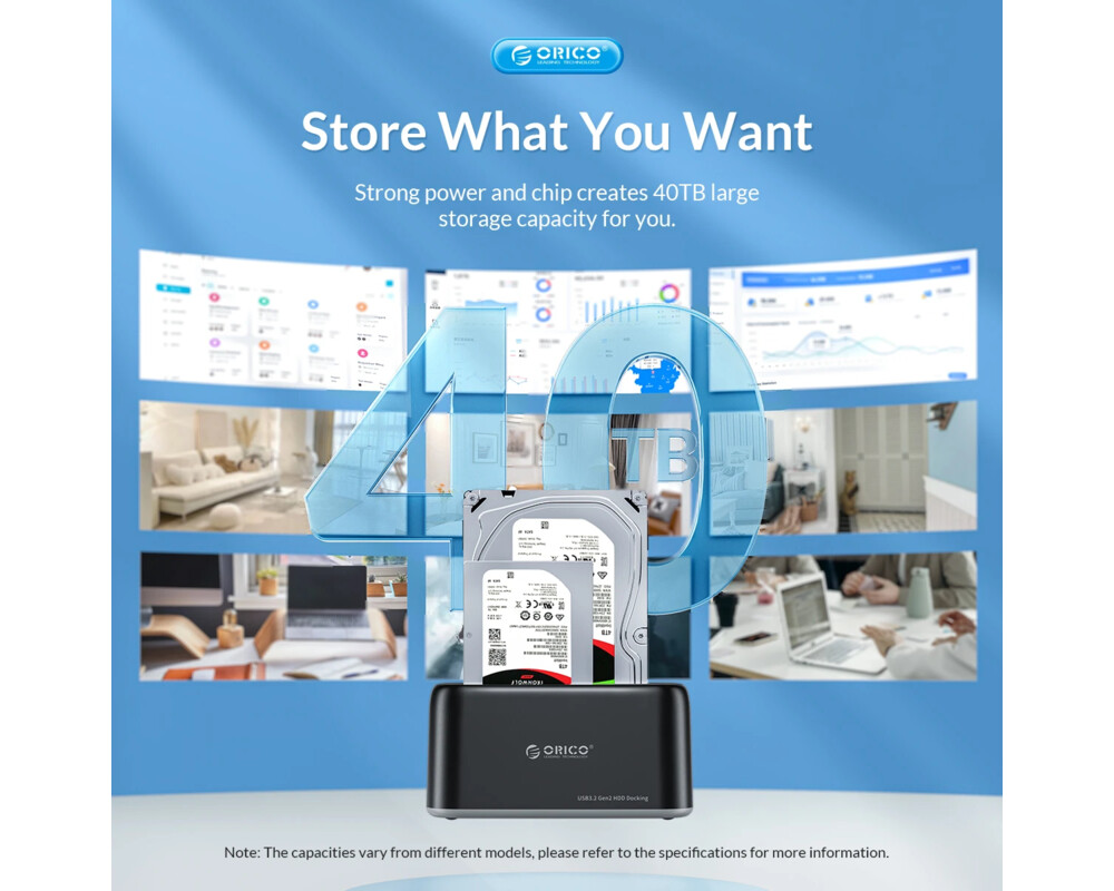 Аксесоар за съхранение Orico докинг станция Storage - HDD/SSD D... 12