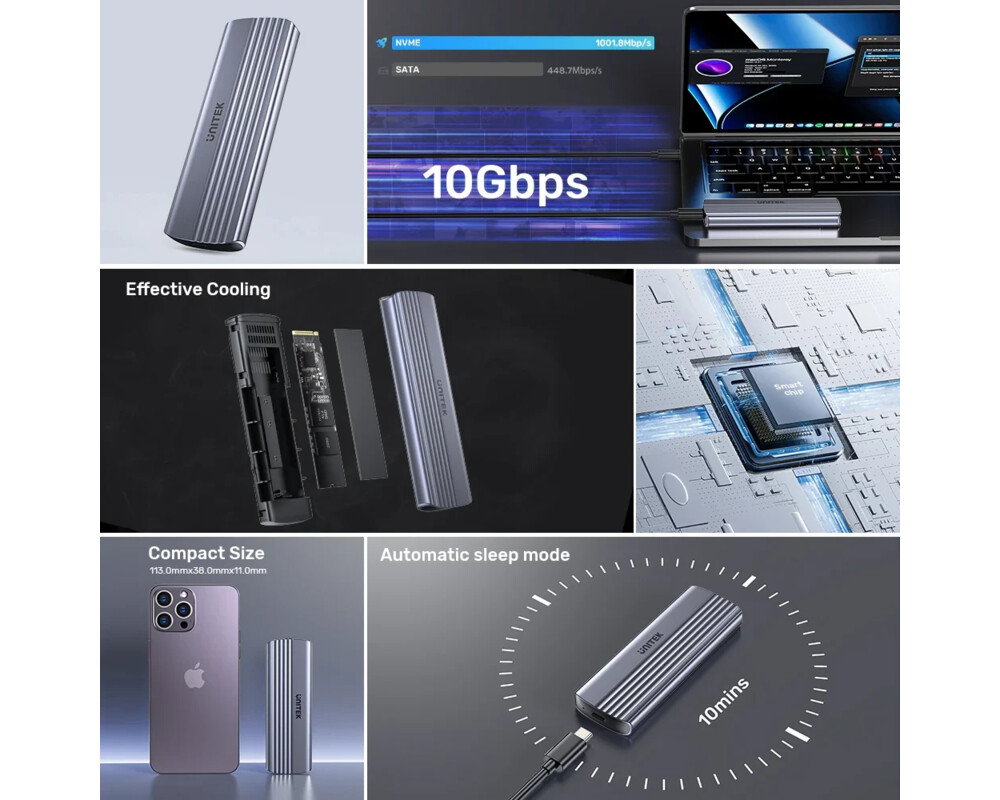 Аксесоар за съхранение Unitek външна кутия за диск Storage - Ca... 9