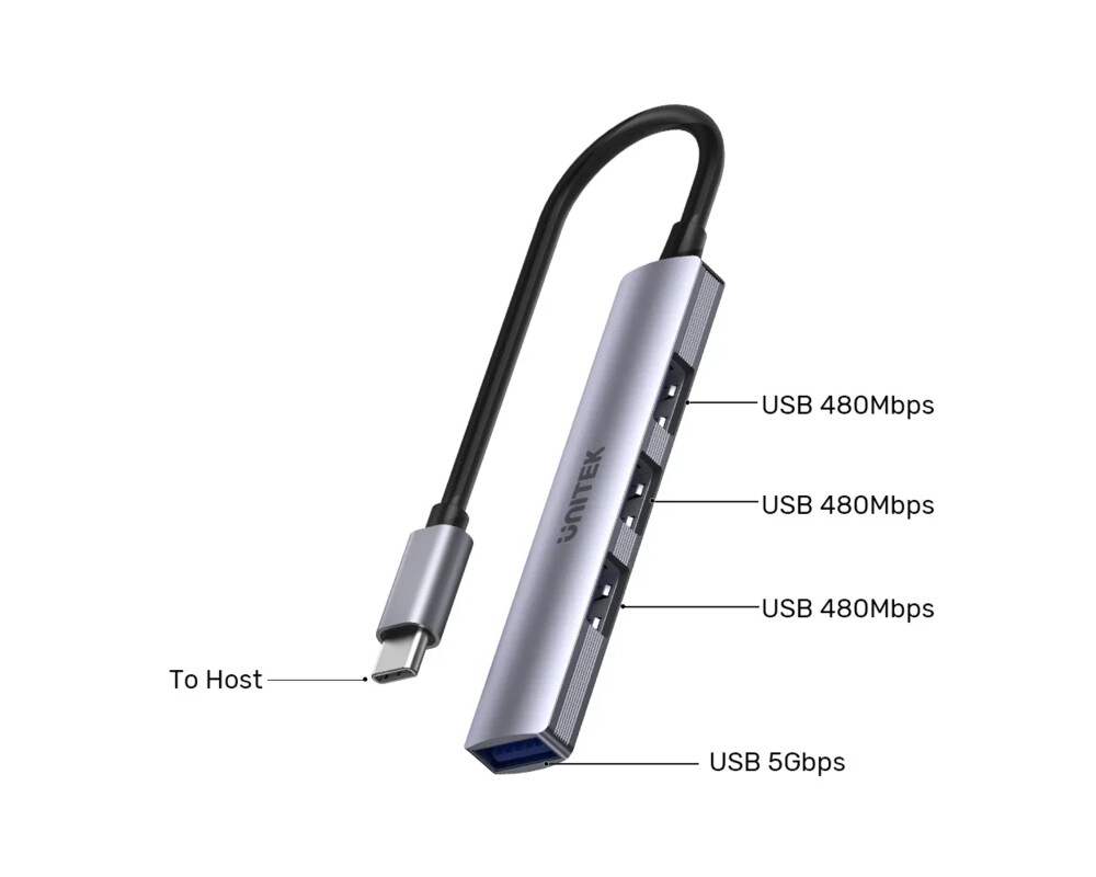 USB хъб Unitek USB3.0/2.0 HUB 4 port - USB-C inp... 8
