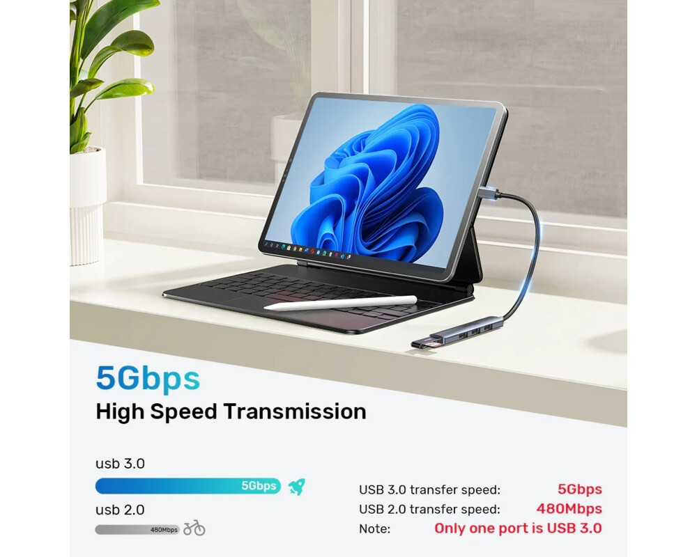 USB хъб Unitek USB3.0/2.0 HUB 4 port - USB-C inp... 9