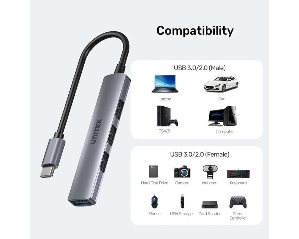 USB хъб Unitek USB3.0/2.0 HUB 4 port - USB-C inp... 12