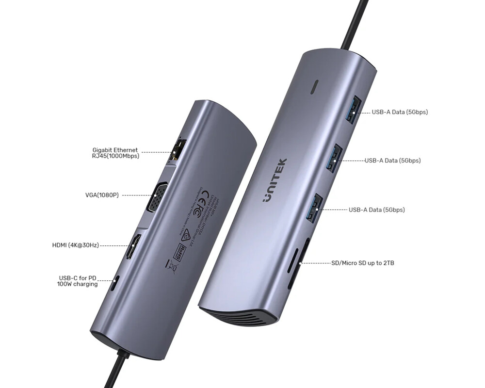 Докинг станция Unitek Type-C Docking Station PD3.0 100W - HDMI 5