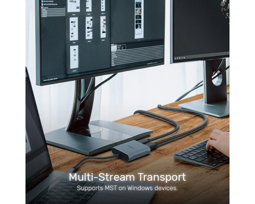 Адаптери Unitek Адаптер Adapter USB-C M to DisplayPort x 2 F - 8K@30Hz 4