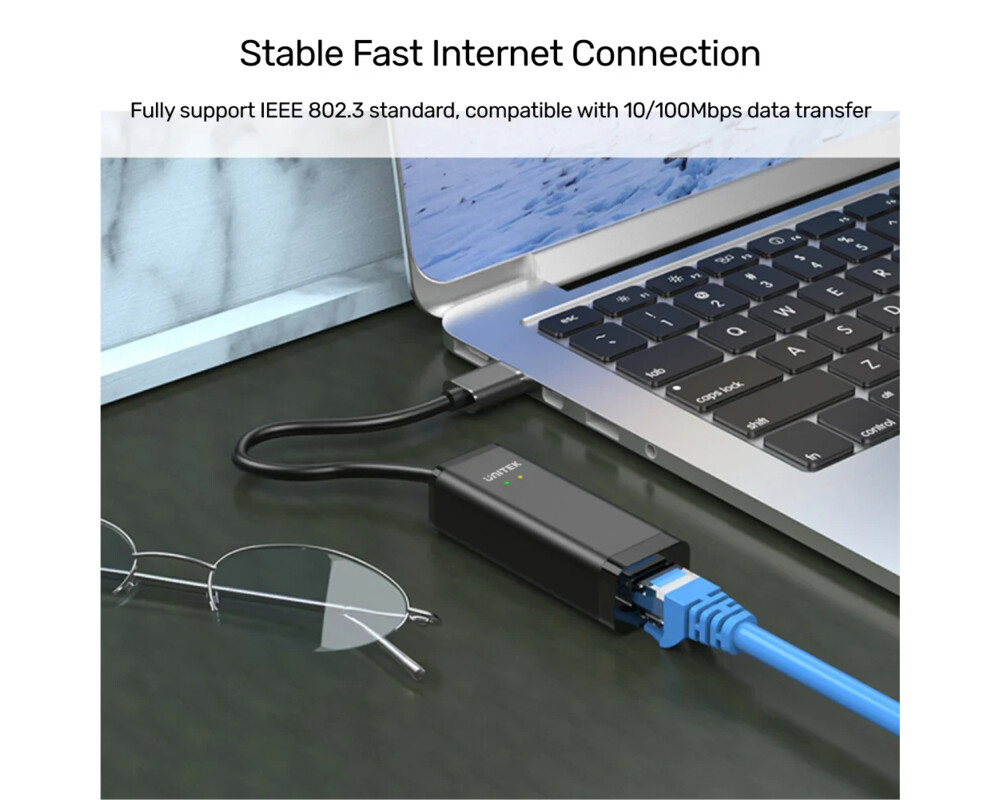 Адаптери Unitek адаптер USB to LAN 100Mbps black... 4
