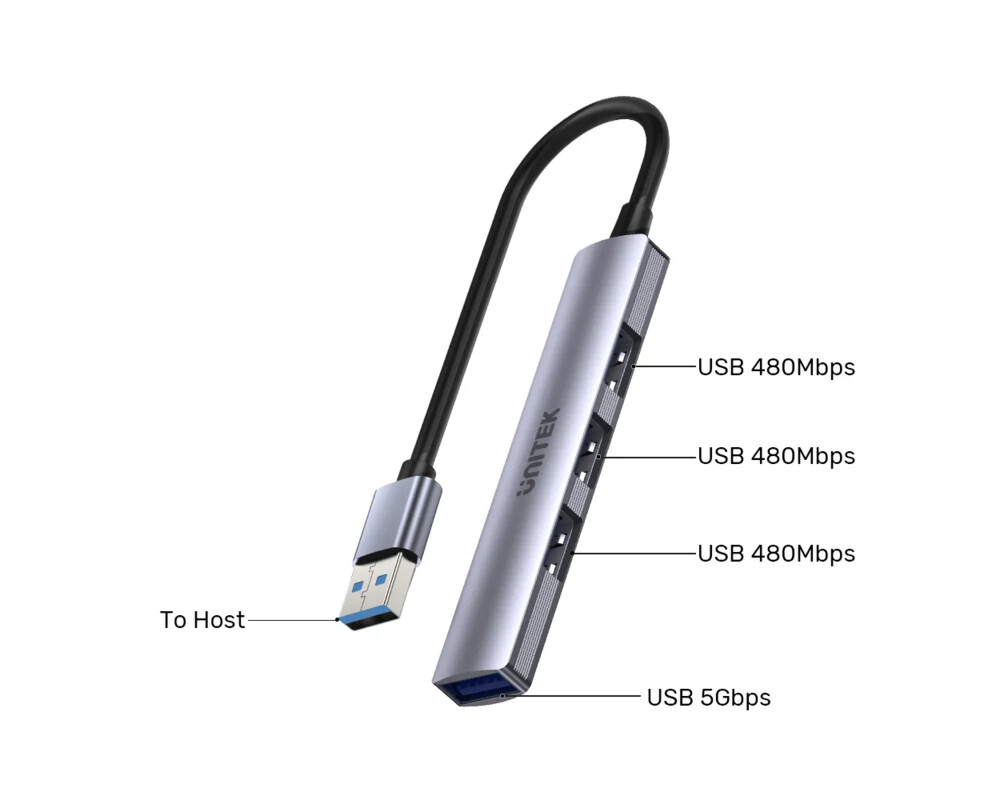 USB хъб Unitek USB3.0/2.0 HUB 4 port uHUB Q4 - USB-A input - USB3.0 x 1 7