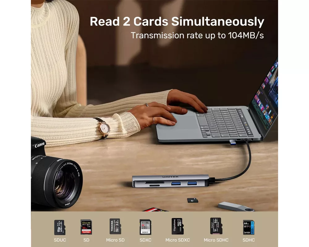 USB хъб Unitek HUB USB-C/USB-A 3 port uHUB P5+ - USB3.0 x 3 6
