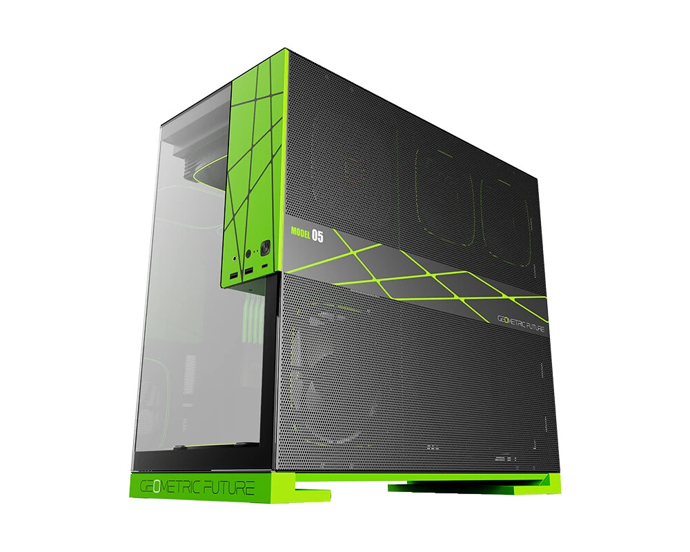 Кутия Geometric Future EATX - Model 5 Black/Green 3