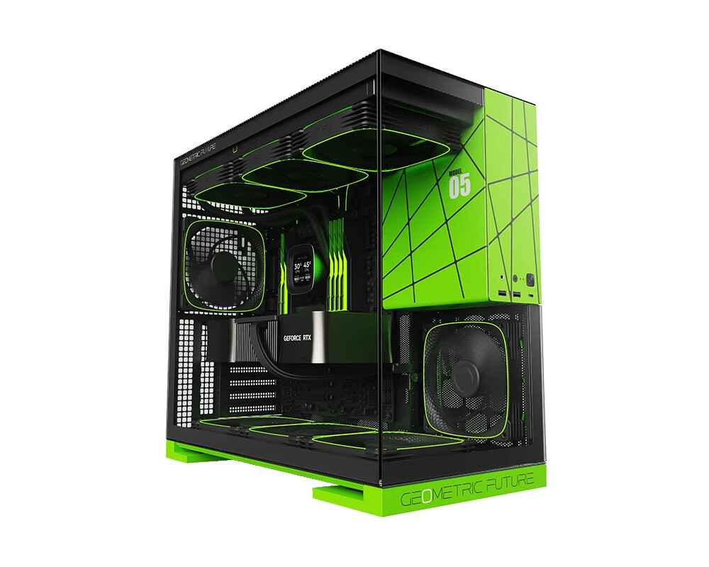 Кутия Geometric Future EATX - Model 5 Black/Green 5