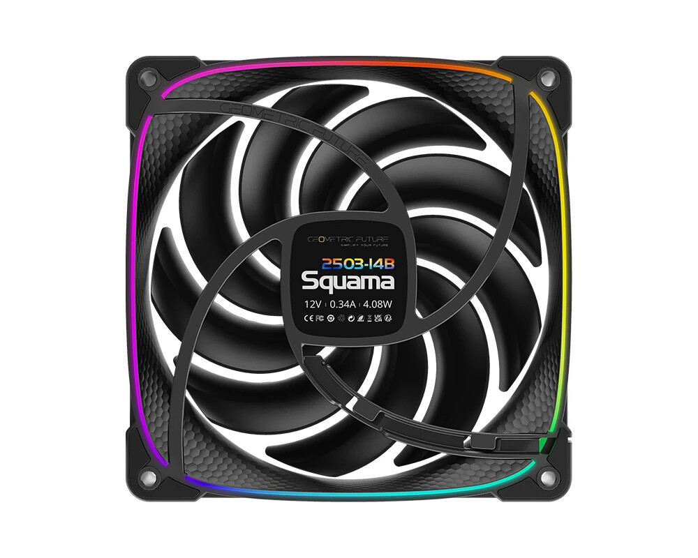 Вентилатор Geometric Future вентилатор Squama 2503B-14, 140mm, ARGB, Black 21