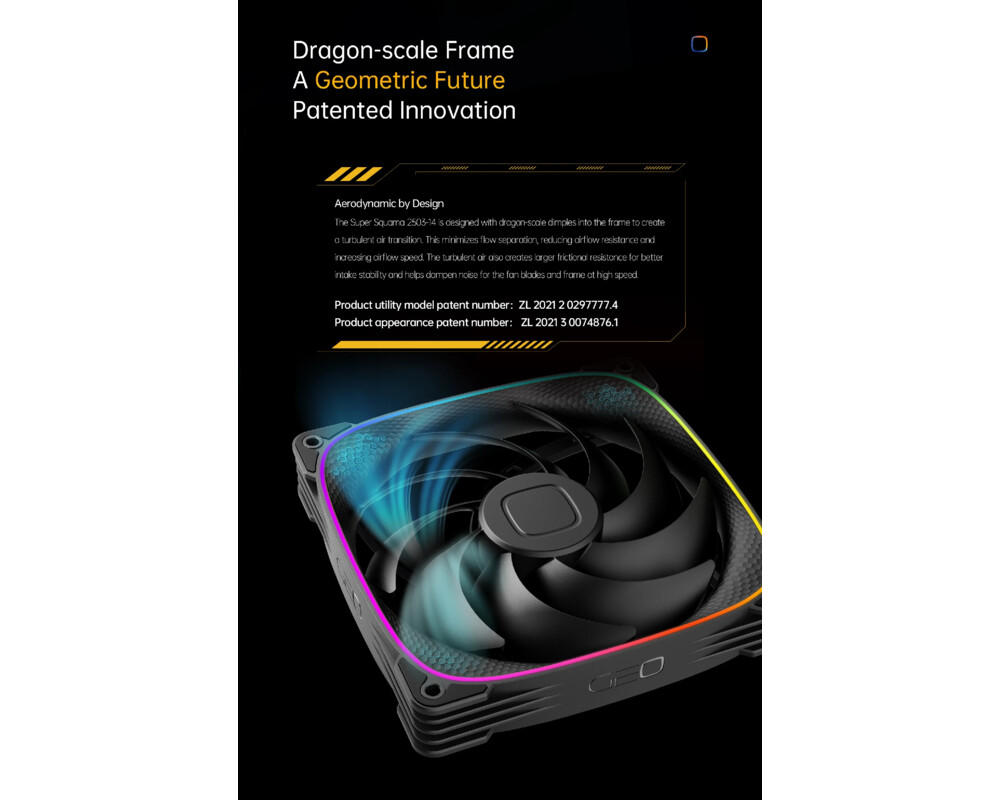 Вентилатор Geometric Future вентилатор Squama 2503B-14, 140mm, ARGB, Black 11