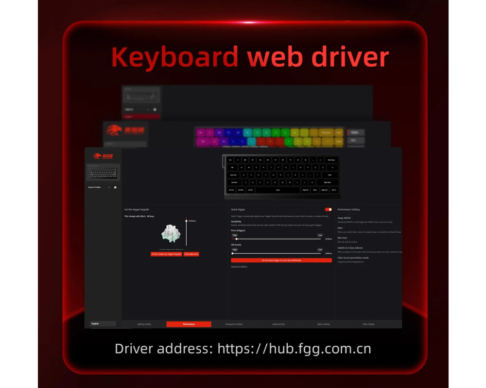 Клавиатура Madlions професионална геймърска механична клавиатура Professional Gaming Mechanical Keyboard MAD 68 R - 8K 13