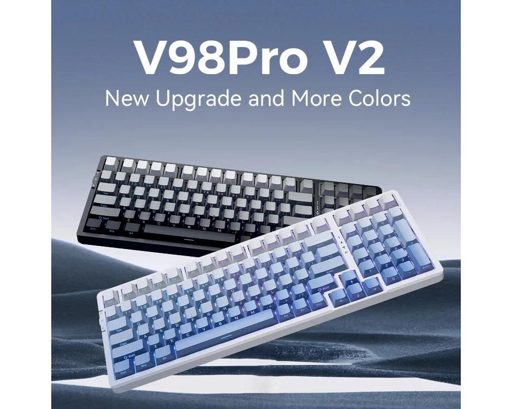 Клавиатура VGN безжична геймърска механична клавиатура Wireless Gaming Mechanical Keyboard - V98 PRO V2 Limited Black Glow - Kailh Arctic Switches 4