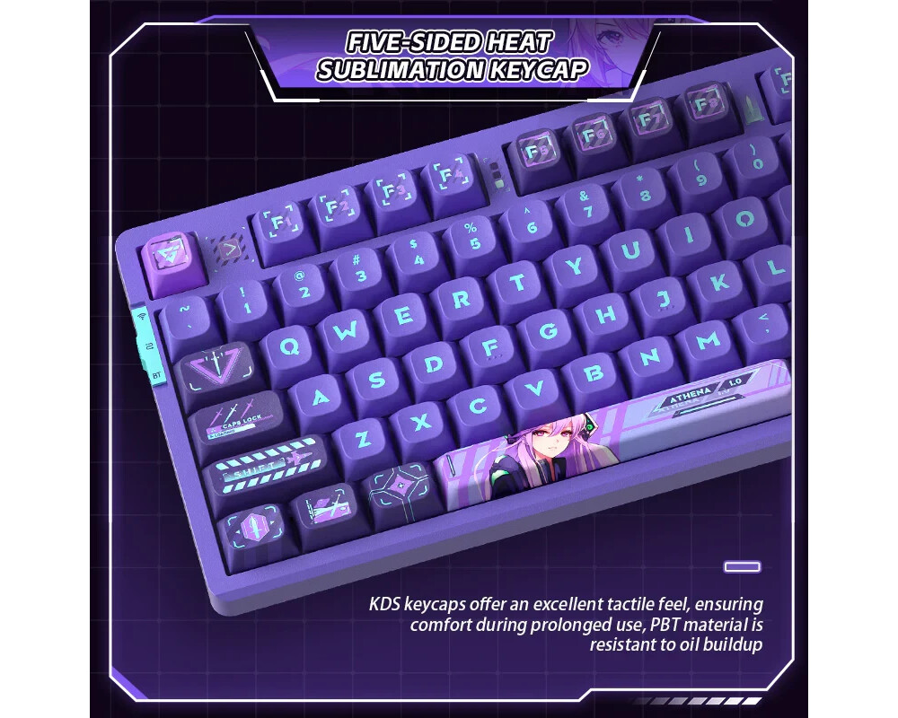 Клавиатура VGN професионална безжична геймърска механична клавиатура Wireless Professional Gaming Mechanical Keyboard - V87 PRO Athena - Aniya Switches 4