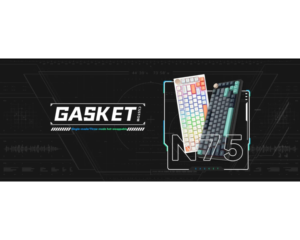 Клавиатура VGN безжична геймърска механична клавиатура Wireless Gaming Mechanical Keyboard - N75 PRO Caribbean Blue - Kailh Vaporwave Switches 3